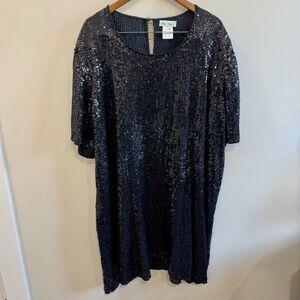 Ulla Popken Shimmering Black Sequin Dress